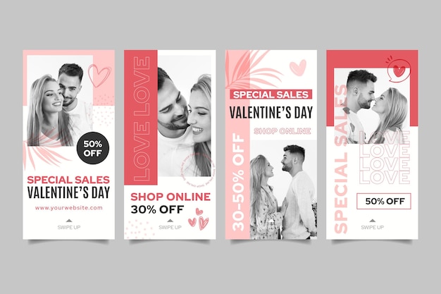 Free vector valentine's day sales instagram stories