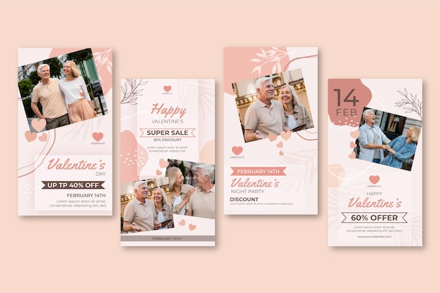 Free vector valentine's day sales instagram stories