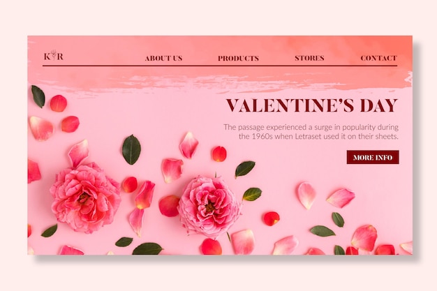 Free vector valentine's day sales landing page