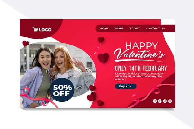 Valentine's day sales landing page