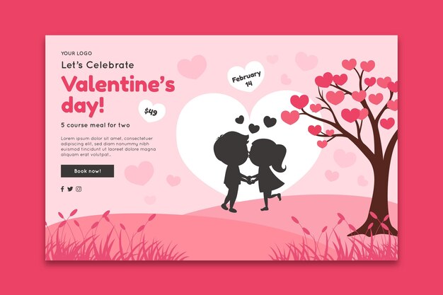 Valentine's day sales landing page