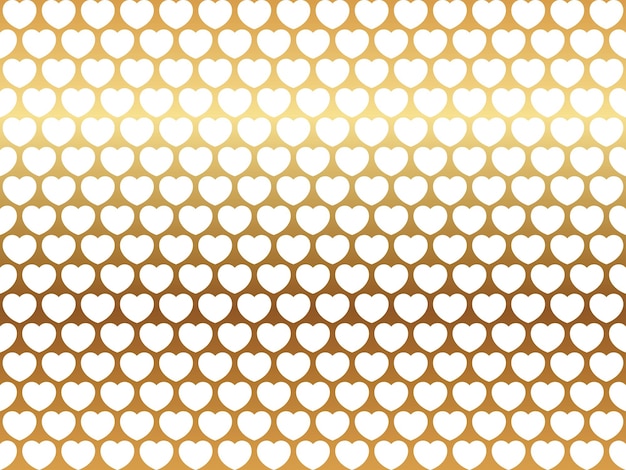 Free vector valentine's day seamless vector illustration with a heart pattern on a reflective gold background.