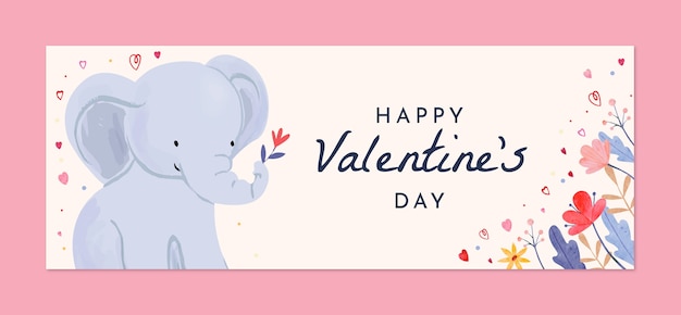 Free vector valentine's day social media cover template