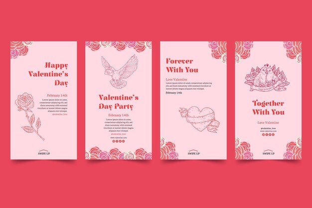 Valentine's day social media stories collection