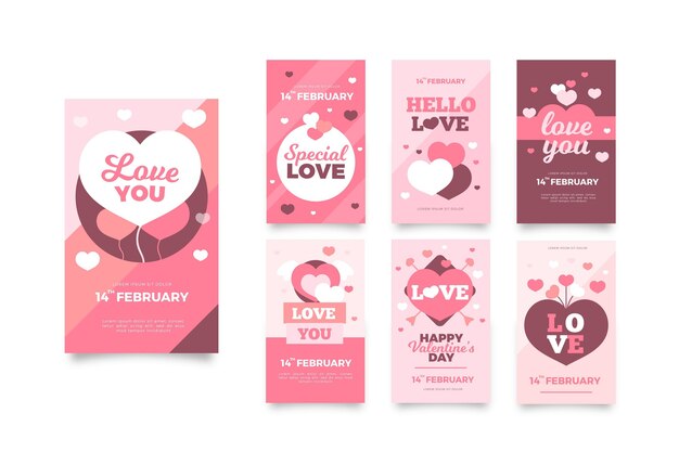 Valentine's day story template collection