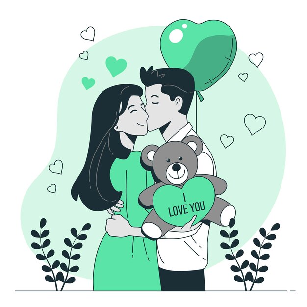 Valentine's day teddy bear concept illustration