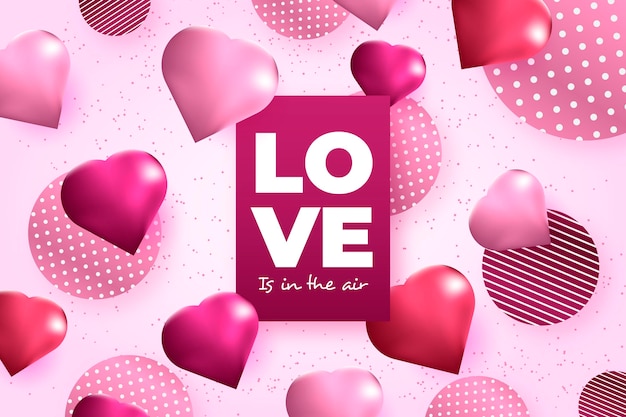 Free vector valentine's day wallpaper with realistic elements