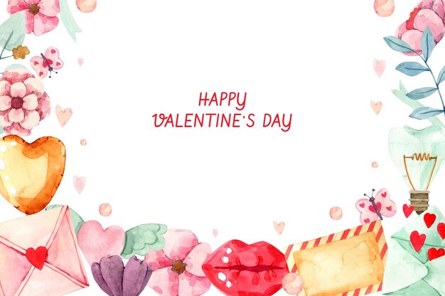 Valentine's day watercolor background