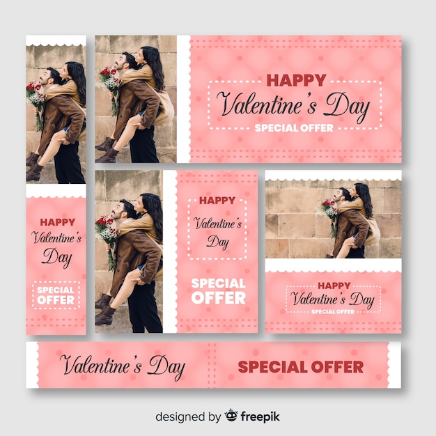 Free vector valentine's day web banner