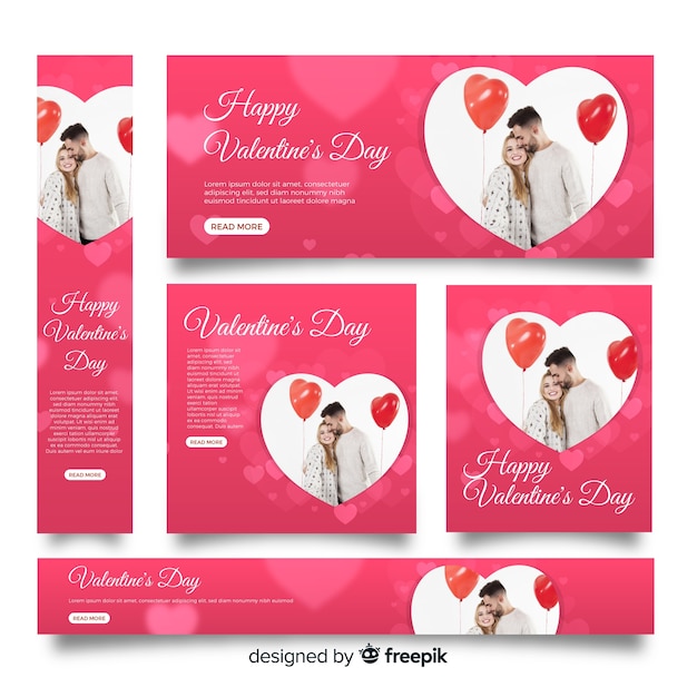 День святого Валентина веб-баннеры