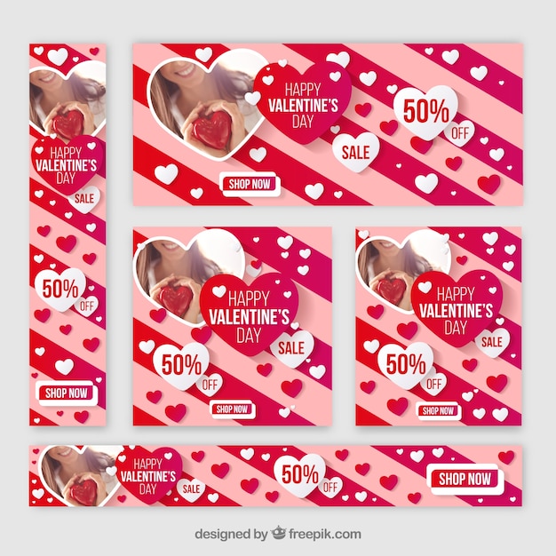 Banner web di san valentino