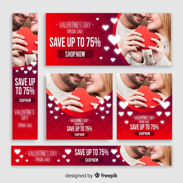 День святого Валентина веб-баннеры