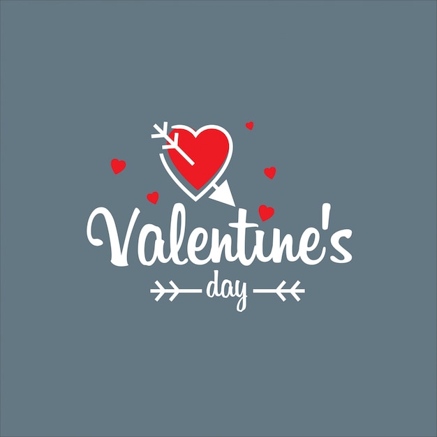 Valentine's day with grey background