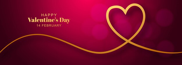 Valentine's day with heart banner design