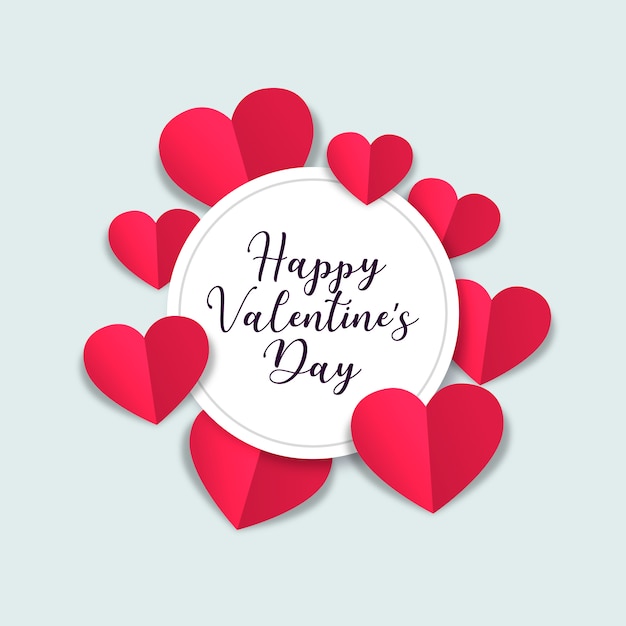 День святого Валентина с бумажными сердцами