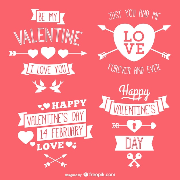 Free vector valentine's greetings pack