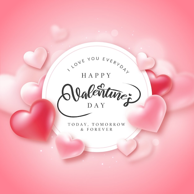 Valentine's heart background Premium Vector