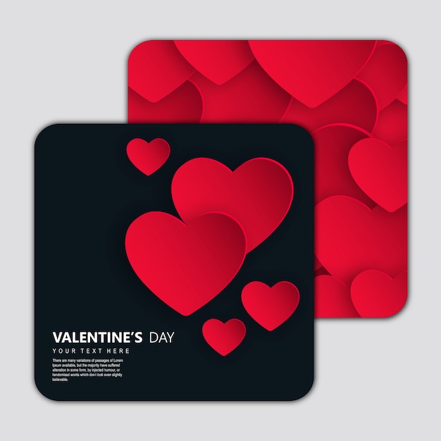 無料ベクター バレンタインの招待状デザインカード