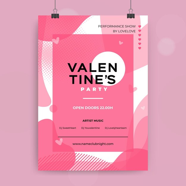 valentine's party poster template