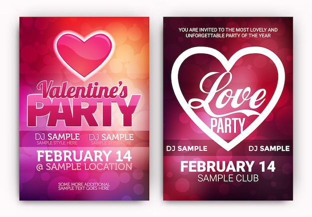 Valentine's party posters set