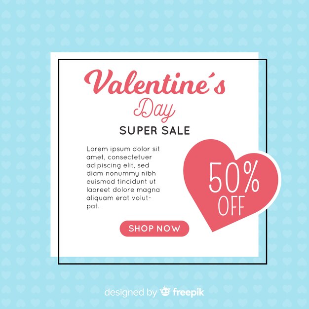 Valentine sale background template