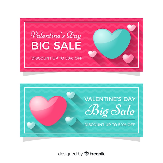 Free vector valentine sale banner