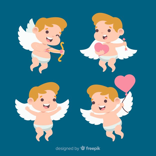 Valentine smiling cupid collection