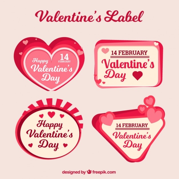 Free vector valentine stickers in retro style