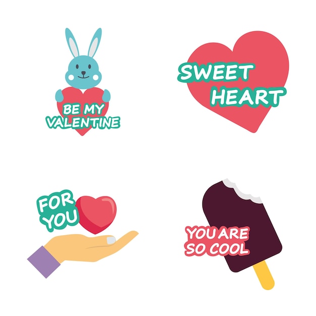 Free vector valentine stickers