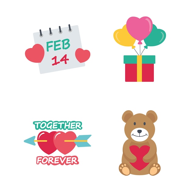 Free vector valentine stickers