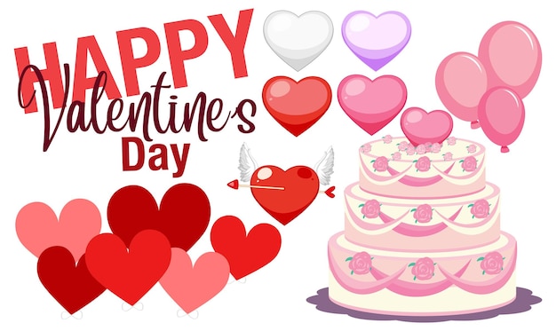 Free vector valentine theme with big cake