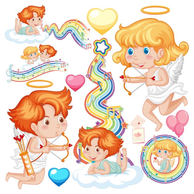 Valentine theme with cute cupids