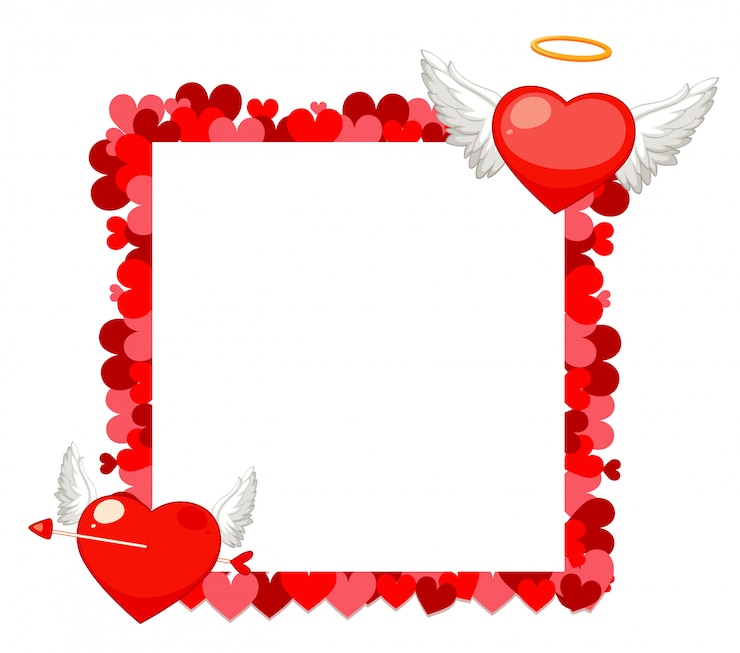 Free Vector valentine theme with heart frame design