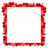 Free vector valentine theme with little red hearts around the frame