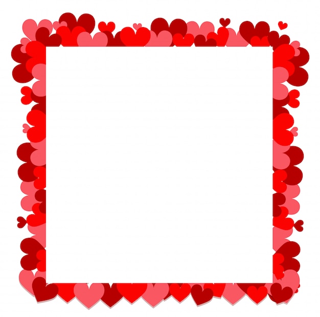 Валентина тема с маленькими красными сердцами вокруг рамки