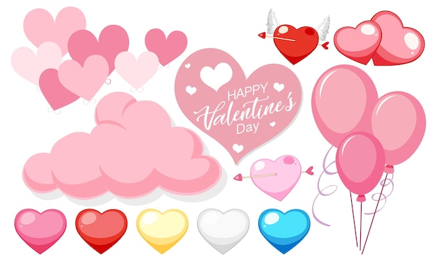 Valentine theme with pink hearts