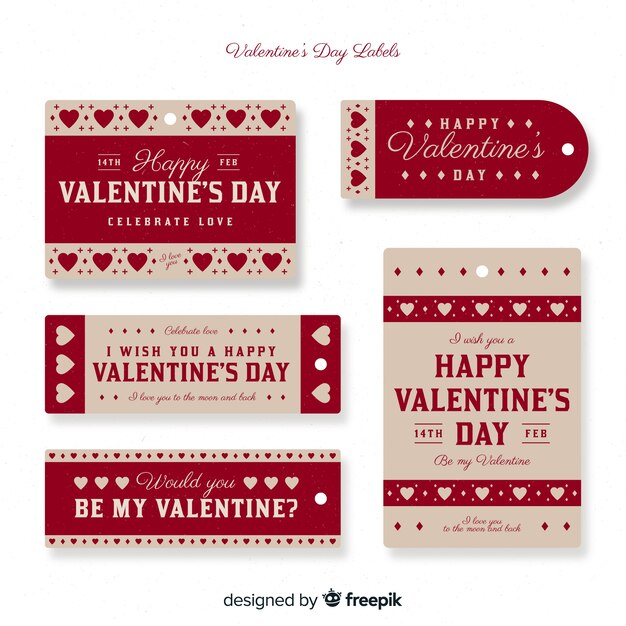 Valentine vintage label pack