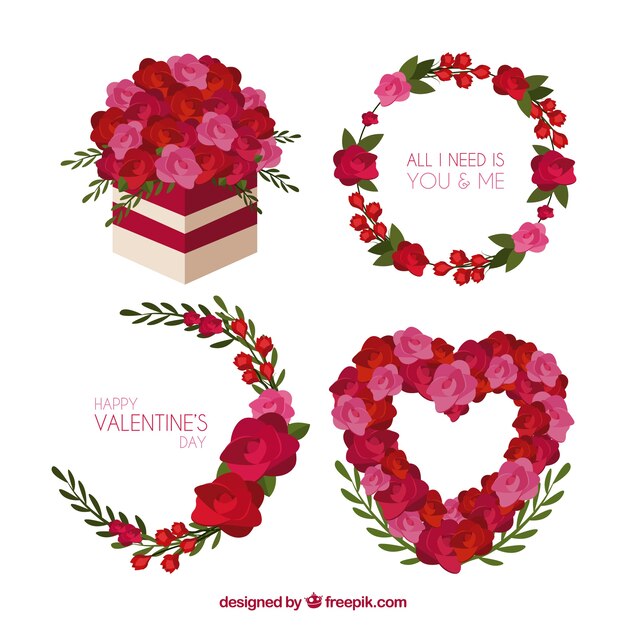 Valentine wreath and bouquet set