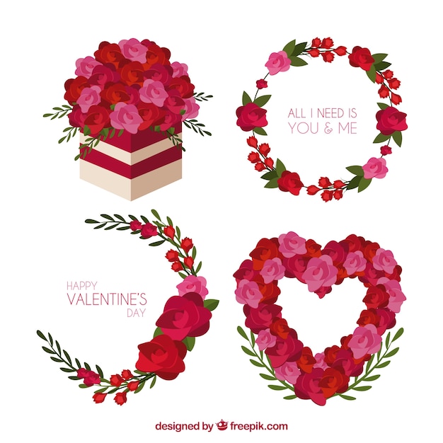 Valentine wreath and bouquet set