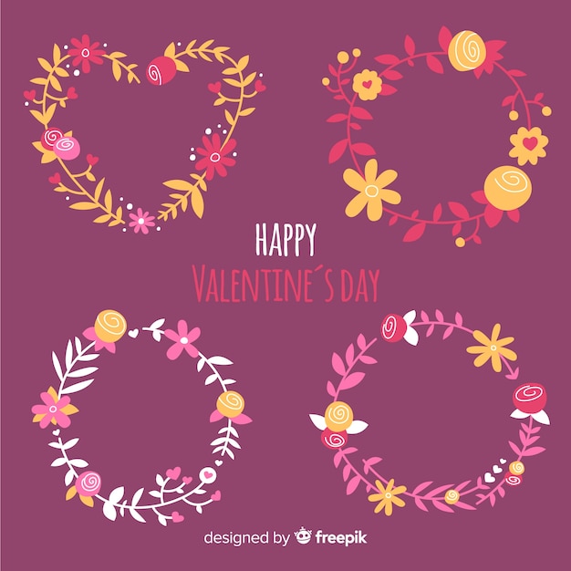 Free vector valentine wreath collection