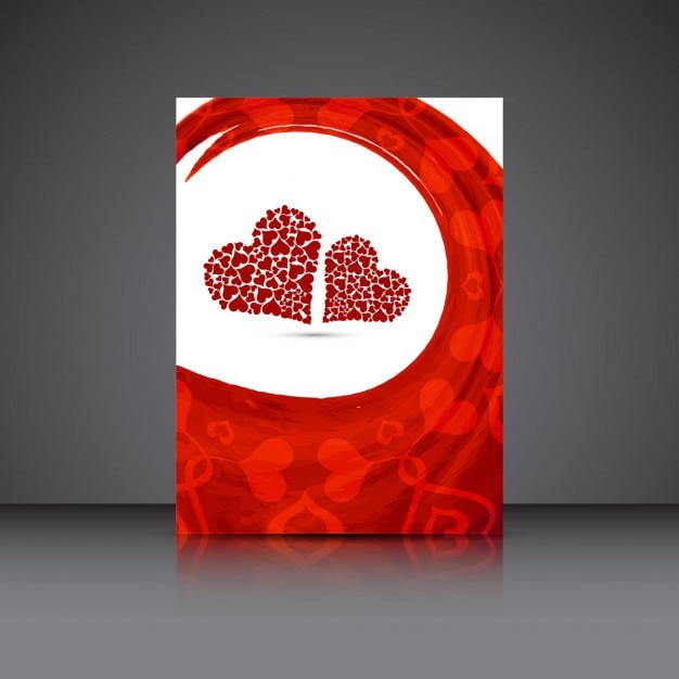 Free vector valentines card in watercolor