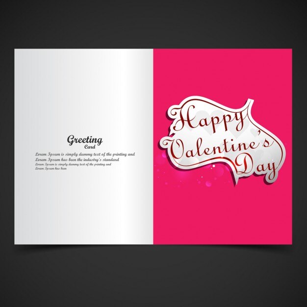 Free vector valentines card with pink background