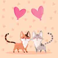 Free vector valentines day animal couple