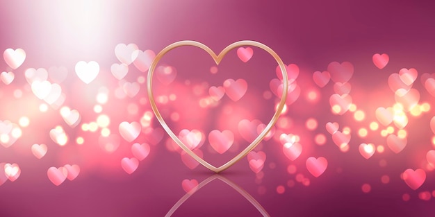 Valentines day background design with a gold heart design