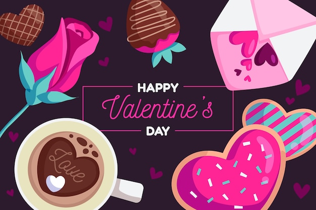 Valentines day background in flat design