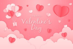 valentines day background in paper style