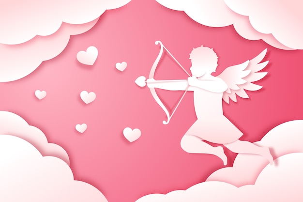 Free vector valentines day background in paper style