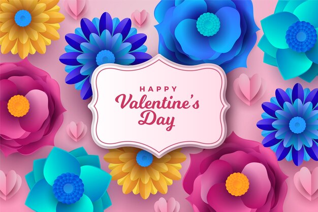 Valentines day background in paper style