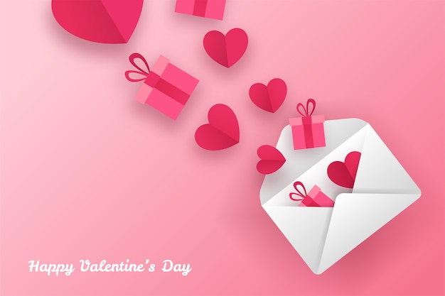 Free vector valentines day background in paper style
