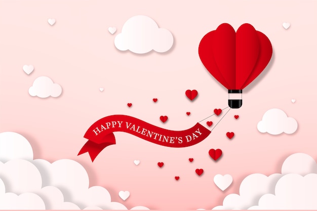 Free vector valentines day background in paper style